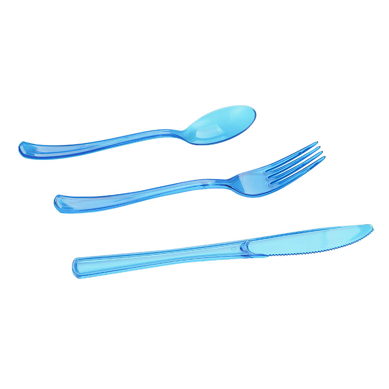 Transparent Color Plastic Cocked Cutlery